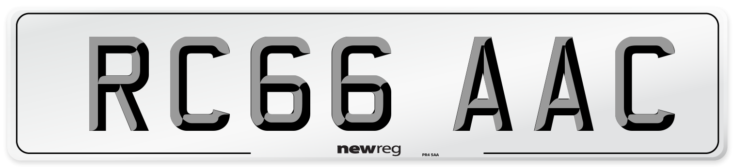 RC66 AAC Number Plate from New Reg